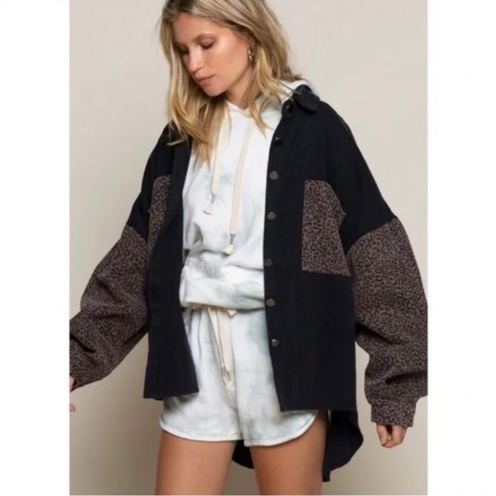12th Tribe Animal Print Shacket